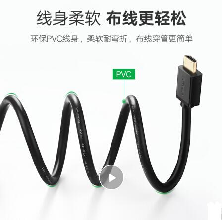 绿联（UGREEN）HDMI线2.0版  2米  笔记本 电脑数据线 10107_http://www.jrxzj.com/img/images/C201910/1572491805712.jpg