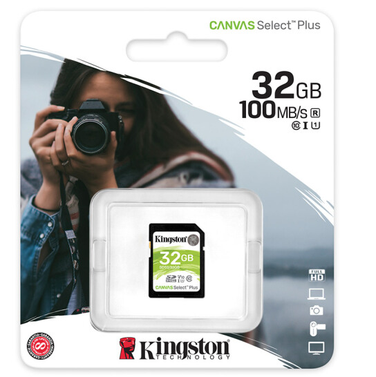 金士顿（Kingston）32GB 高速 SD 存储卡 内存卡 读速100MB/s U1 V10  支持4K 高品质拍摄_http://www.jrxzj.com/img/images/C202012/1607051739811.png