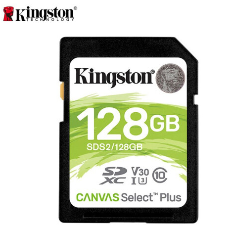 金士顿（Kingston）128GB 高速 SD 存储卡 内存卡 读速100MB/s U1 V10 支持4K 高品质拍摄