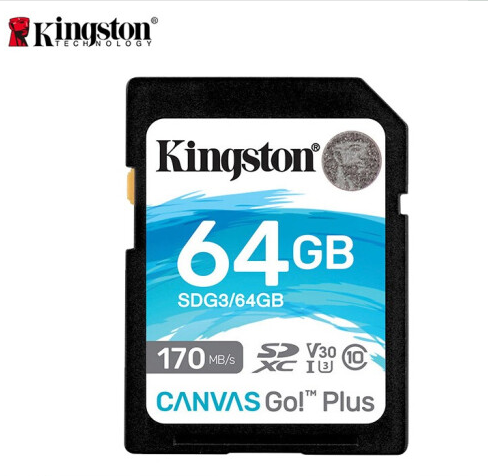 金士顿（Kingston）高速 SDG3/64GB U3 V30 内存卡 SD 存储卡 读速170MB/s 写速70MB/s 4K超高清视频