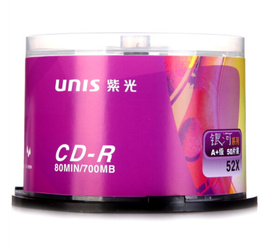 紫光（UNIS）CD-R空白光盘/刻录盘银河系列 52速700M 桶装50片_http://www.jrxzj.com/img/sp/images/201805241438489105001.png