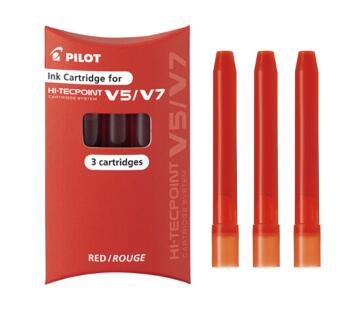 百乐（PILOT）3支装 红色墨胆 BXS-IC 新款V5升级版/可换墨胆