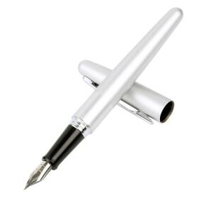 百乐（PILOT）88G钢笔M尖 男女学生办公钢笔礼盒装 银色平纹 FP-MR1