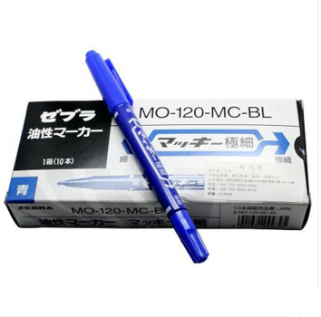 斑马牌（ZEBRA）小双头记号笔MO-120-MC（蓝色）