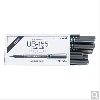 三菱（Uni）0.5mm直液式走珠笔/签字笔UB-155（黑色）_http://www.jrxzj.com/img/sp/images/C201810/1539928780726.png