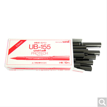 三菱（Uni）0.5mm直液式走珠笔/签字笔UB-155（红色）_http://www.jrxzj.com/img/sp/images/C201810/1539928905906.png