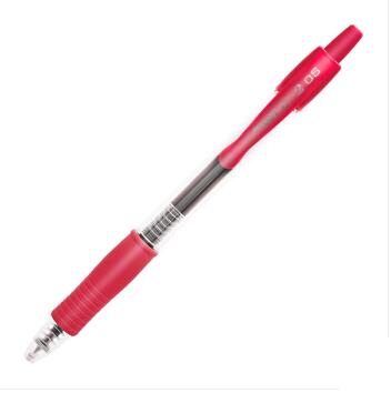 百乐（PILOT）0.5mm按动中性笔/签字笔G-2（红色）