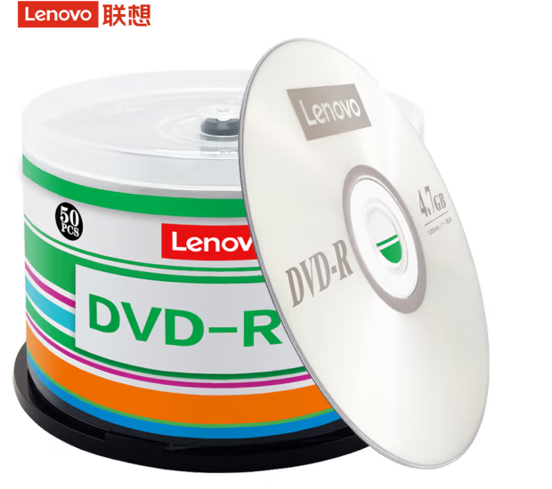 联想（Lenovo）DVD-R 光盘/刻录盘 16速4.7GB 50片/筒